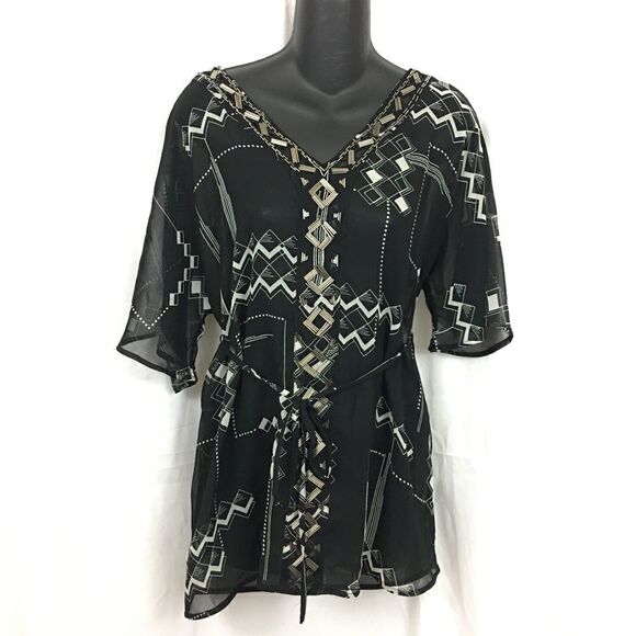 A pea in the Pod embellished tunic sheer blouse s - Picture 1 of 5